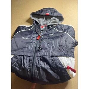 TYR Swim Parka Jacket Black White Fleece Lined Hooded Small E. Pazan Team Parka